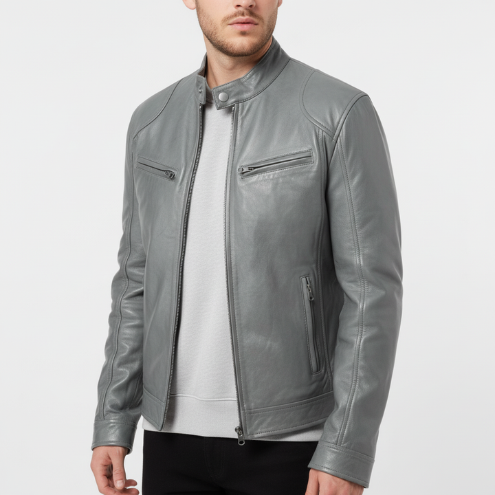 Leren herenjas slanke snit - Spencer