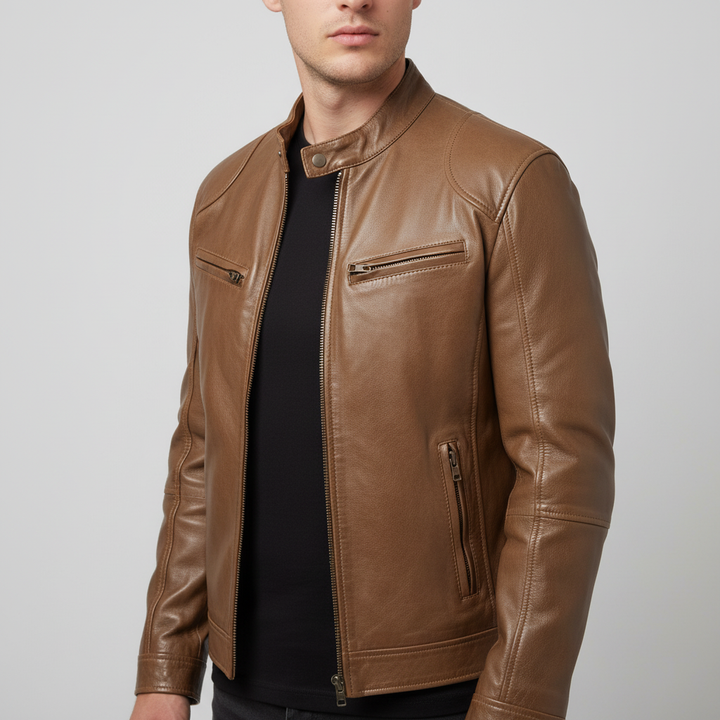 Leren herenjas slanke snit - Spencer