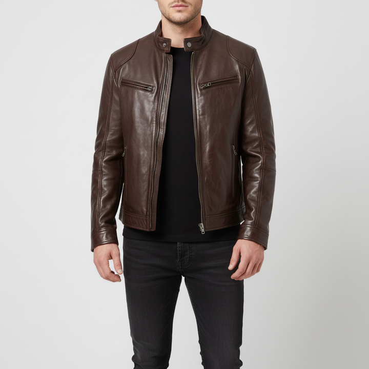 Leren herenjas slanke snit - Spencer
