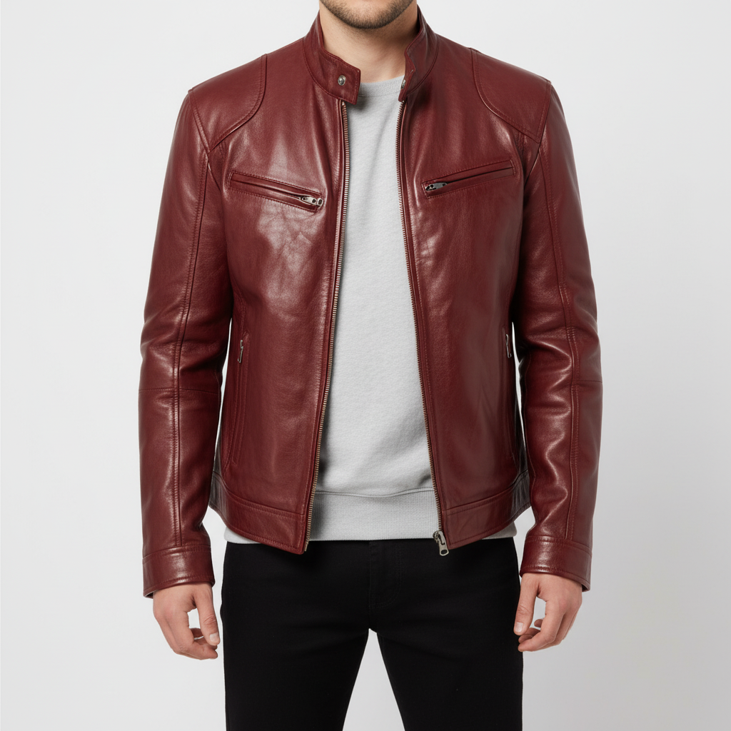 Leren herenjas slanke snit - Spencer