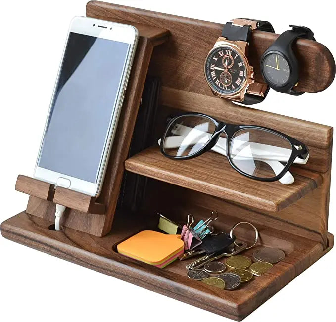 Multifunctionele bureauorganizer met telefoonstandaard en opbergbakje
