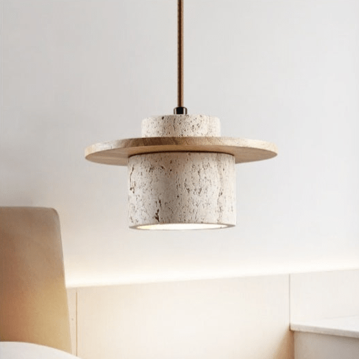 Travertijn hanglamp voor natuurlijke luxe - StoneGlow