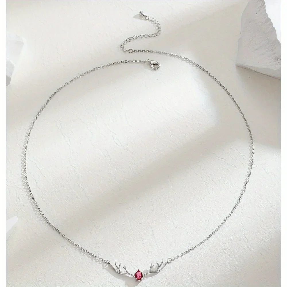 Hertengewei Ketting met Delicaat Hart Bedel