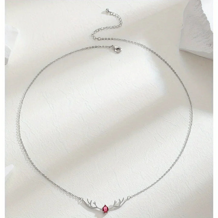 Hertengewei Ketting met Delicaat Hart Bedel