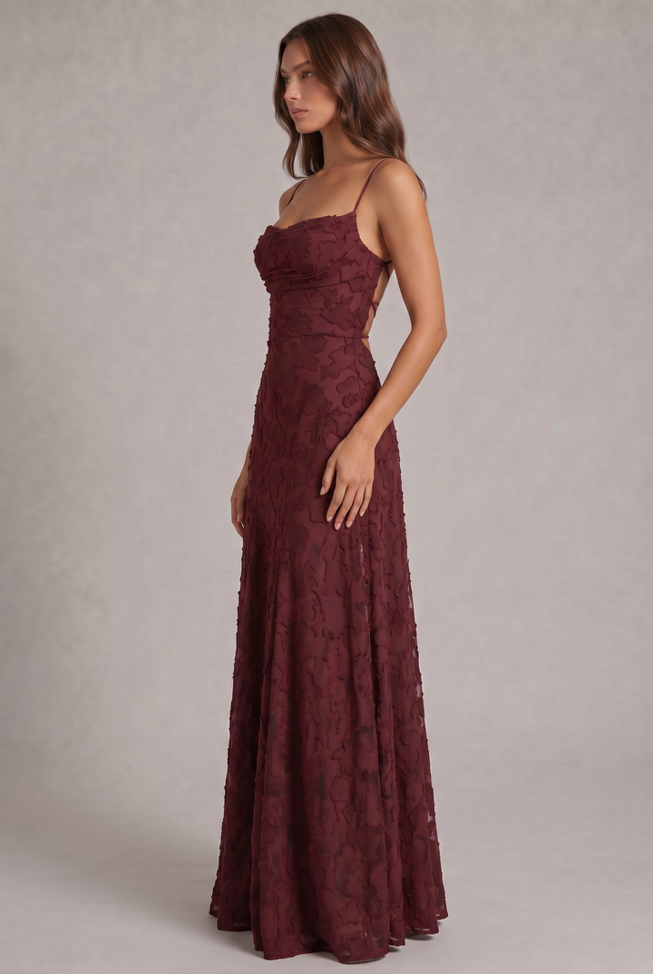 Olivia maxi-jurk - elegante avondjurk met bloemenpatroon