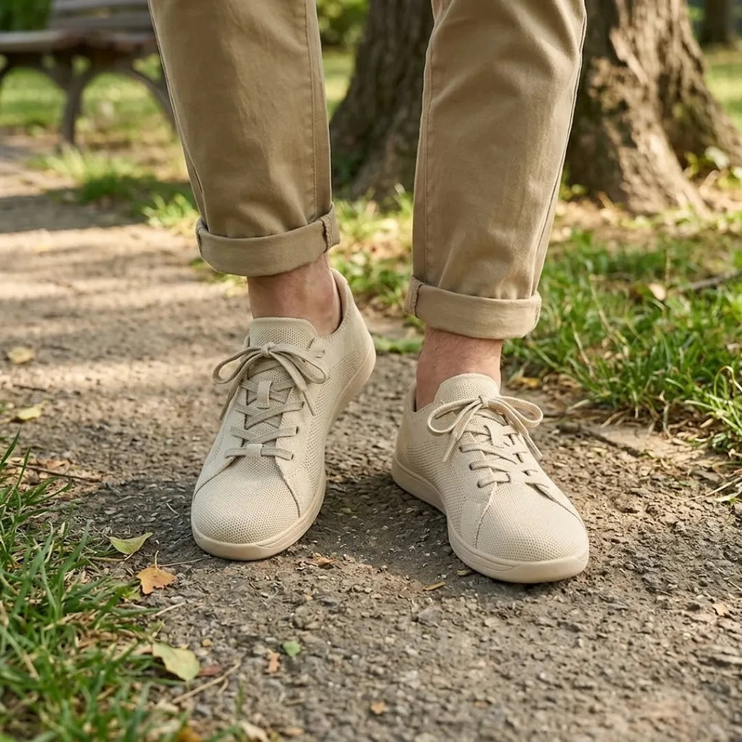 Unisex barefoot-sneaker met brede neusbox en ademend mesh