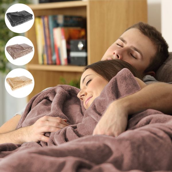 Grote USB-warmtedeken van zachte flanel voor twee