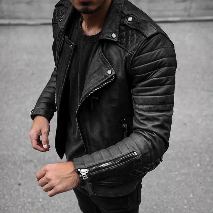 Leren herenbikerjack – Cael