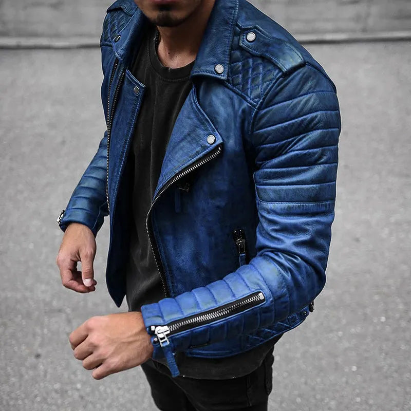 Leren herenbikerjack – Cael
