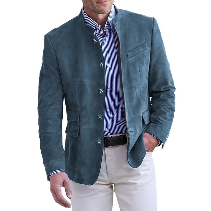 Herenjasje met opstaande kraag en knoopsluiting, regular-fit blazer