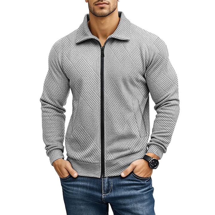 Comfortabele Vest met Geribd Textuurpatroon en Rits voor Heren — afbeelding 5