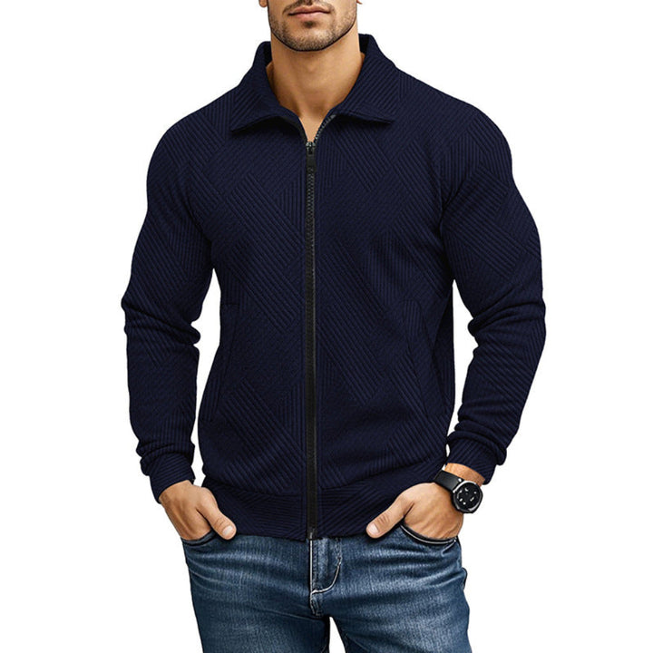Comfortabele Vest met Geribd Textuurpatroon en Rits voor Heren — afbeelding 7