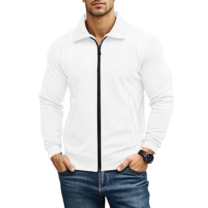 Comfortabele Vest met Geribd Textuurpatroon en Rits voor Heren — afbeelding 3