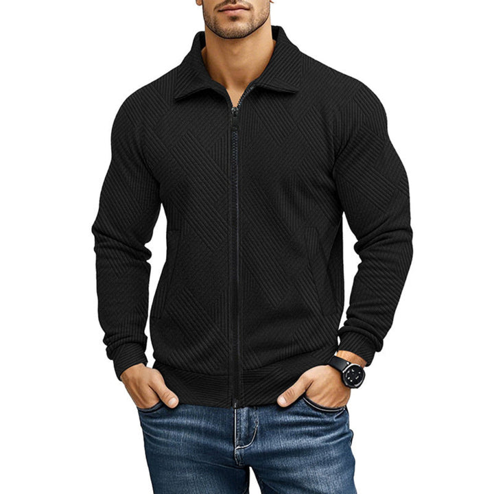 Comfortabele Vest met Geribd Textuurpatroon en Rits voor Heren — afbeelding 6