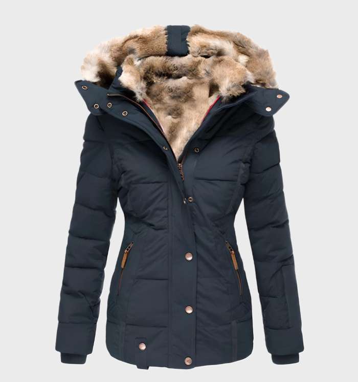 Slim fit winterjas voor dames met capuchon - Aurora