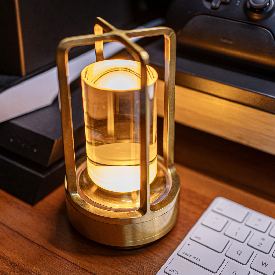 Tafellamp in vintagestijl, oplaadbare LED-lamp met touchbediening