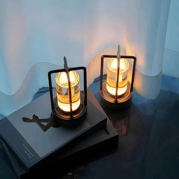 Tafellamp in vintagestijl, oplaadbare LED-lamp met touchbediening