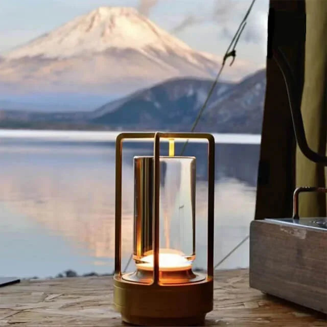 Tafellamp in vintagestijl, oplaadbare LED-lamp met touchbediening