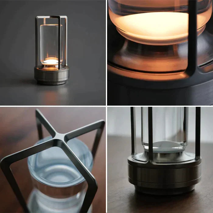 Tafellamp in vintagestijl, oplaadbare LED-lamp met touchbediening