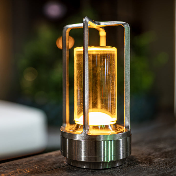 Tafellamp in vintagestijl, oplaadbare LED-lamp met touchbediening