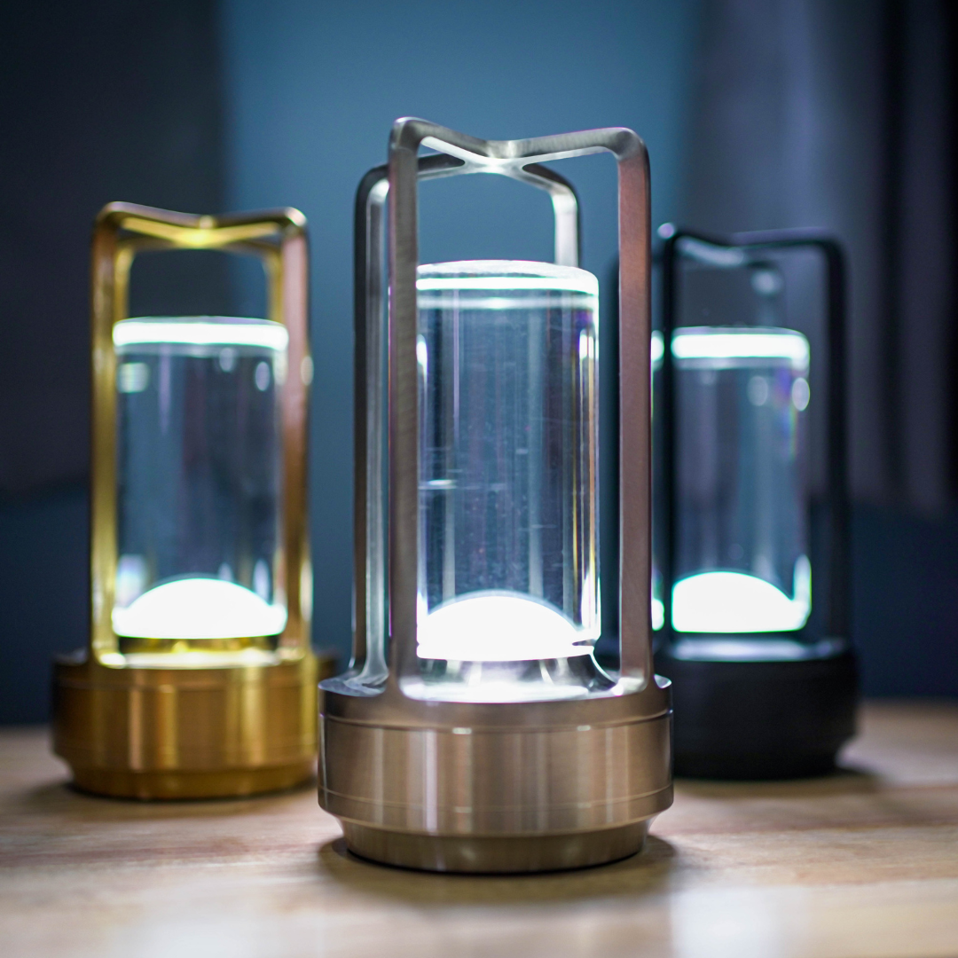 Tafellamp in vintagestijl, oplaadbare LED-lamp met touchbediening