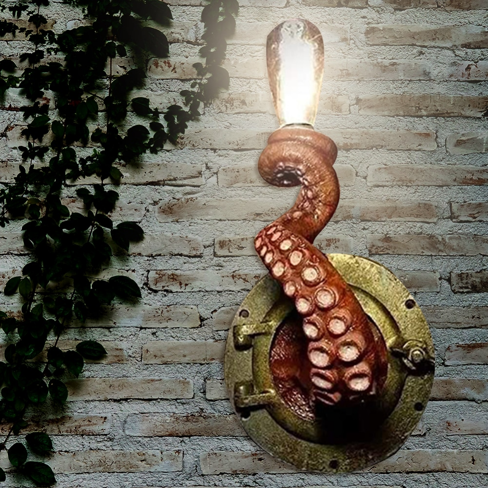 Sculpturale octopustentakel decoratieve wandlamp