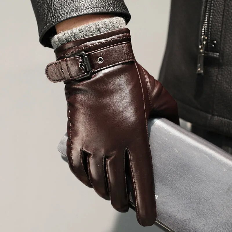 Herenhandschoen met korte schacht en riemen - Danny