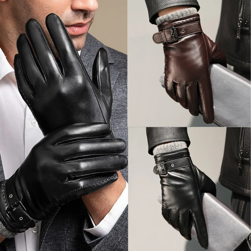 Herenhandschoen met korte schacht en riemen - Danny