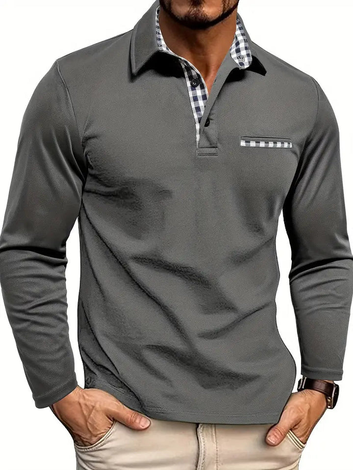 Herenpolo met lange mouwen | Fijn contrastdetail & comfort voor elke dag