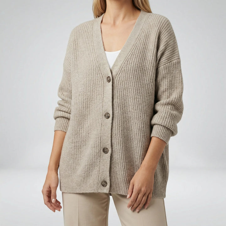 Lange cardigan met open voorpand - Lene