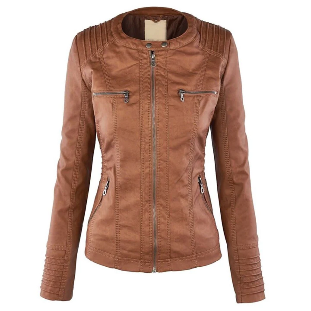 Leren damesjas met capuchon - Emma