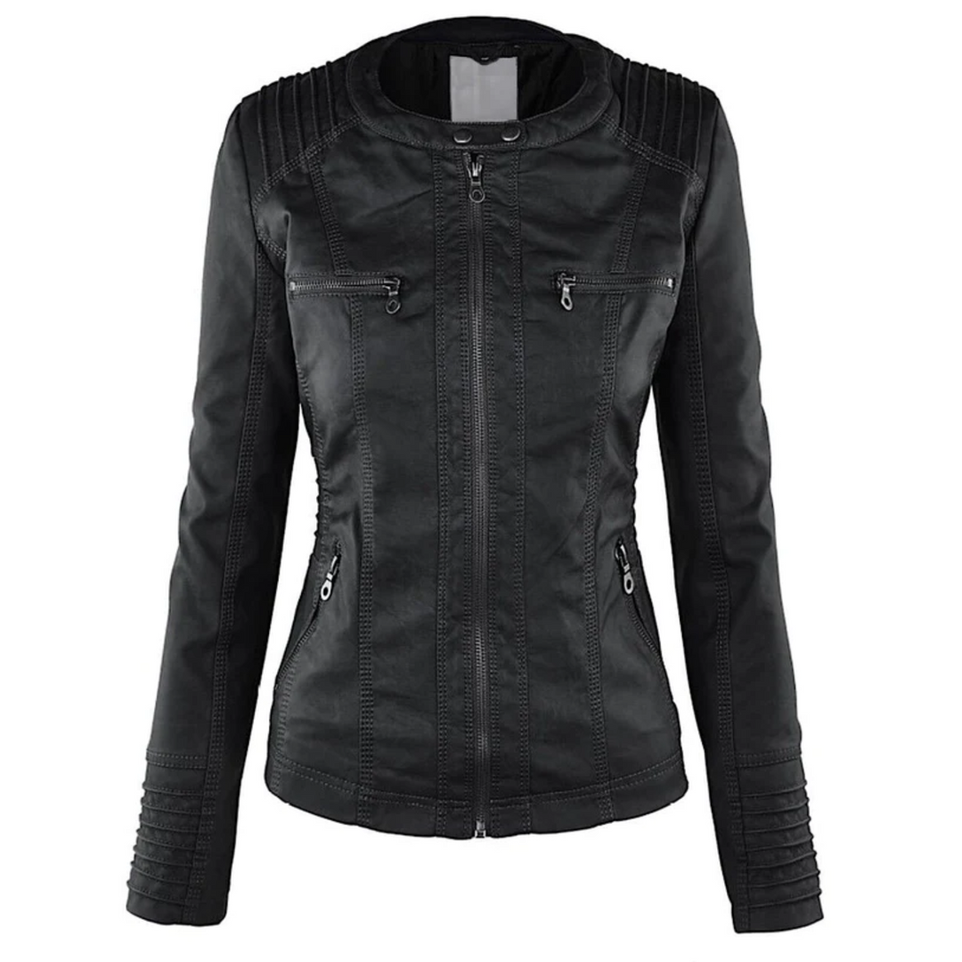 Leren damesjas met capuchon - Emma