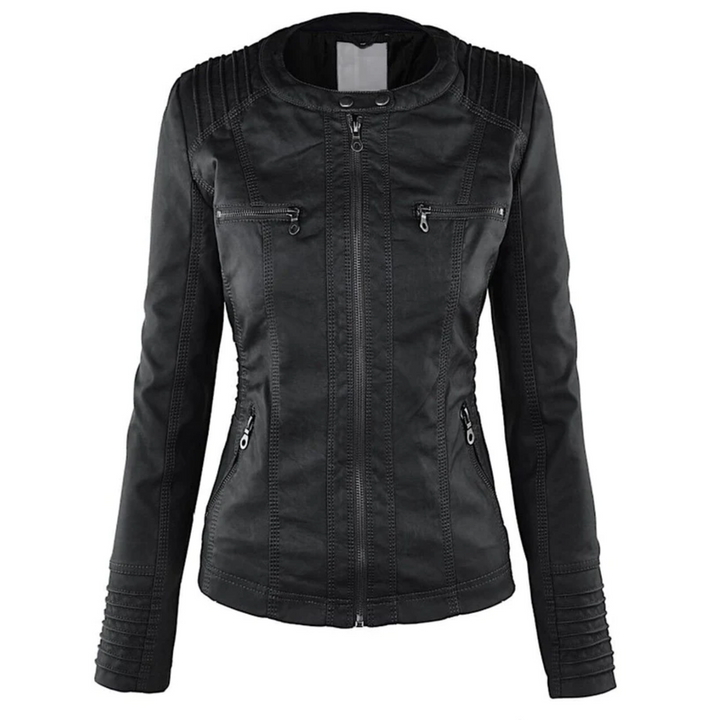 Leren damesjas met capuchon - Emma