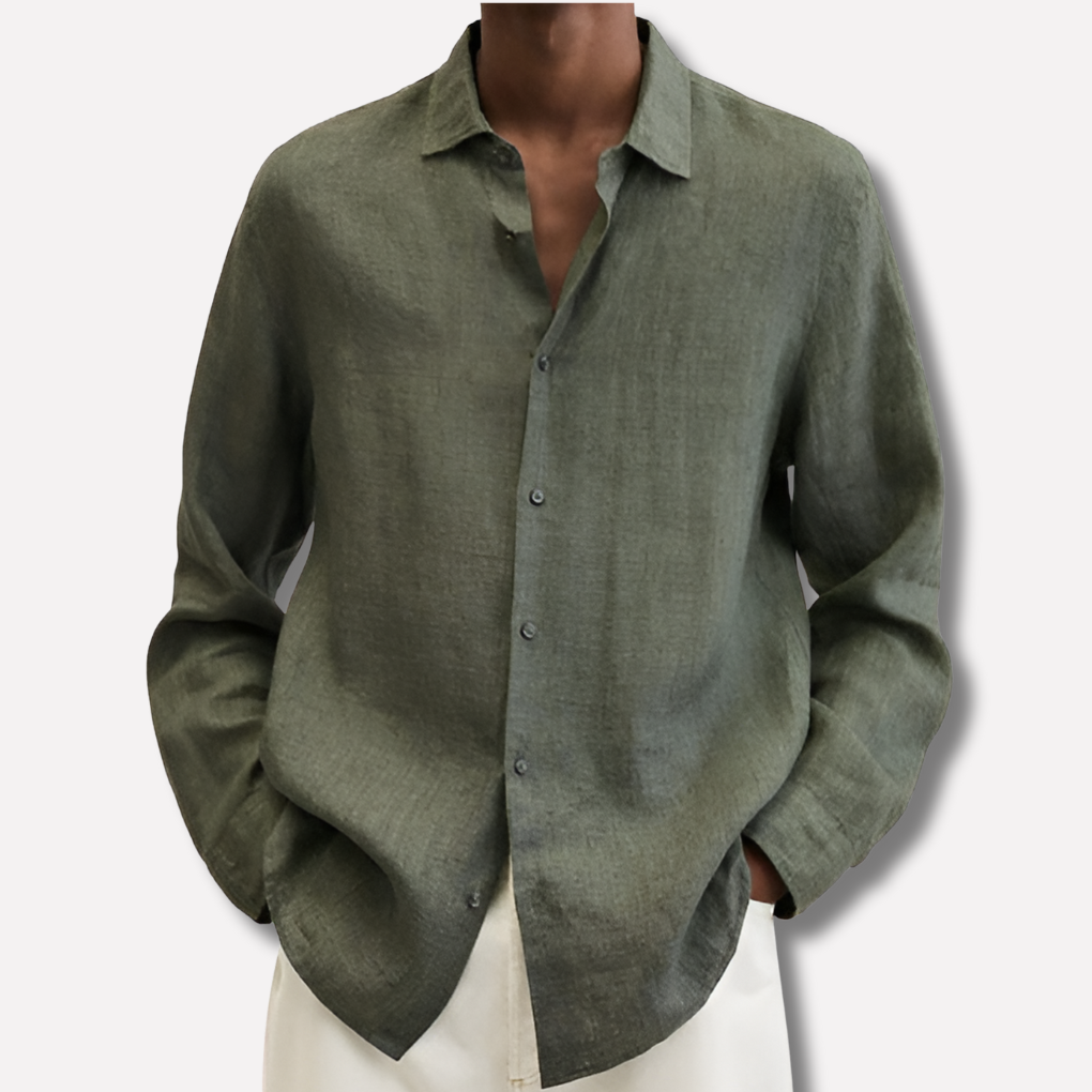 Linnen heren-T-shirt met lange mouwen - Herbert