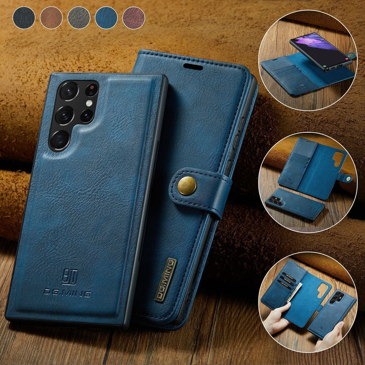 Premium portemonnee-telefoonhoesje voor Samsung Galaxy, magnetisch en afneembaar