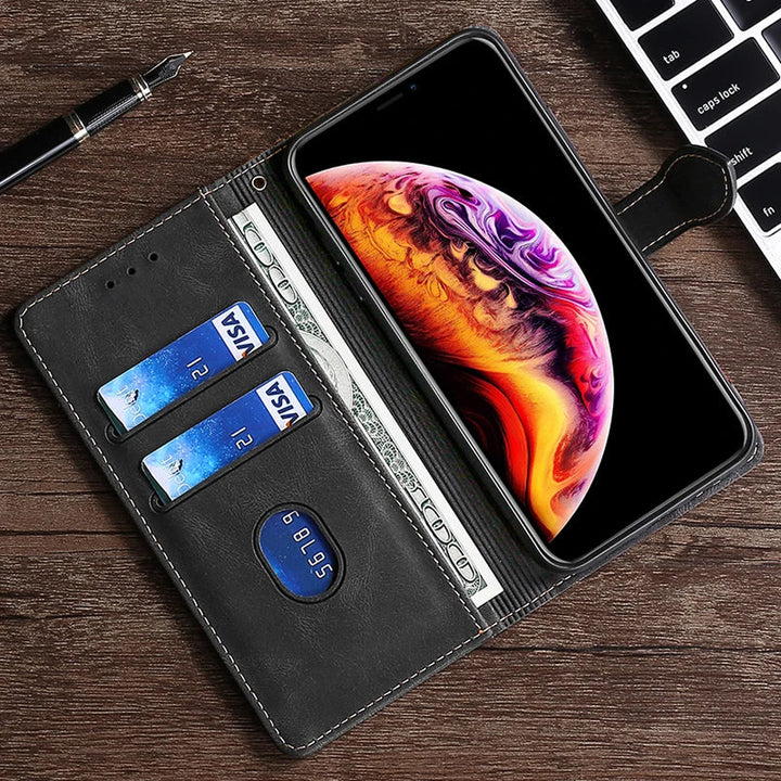 LuxurCase | Magnetische Leren Hoes voor iPhone met Pashouder