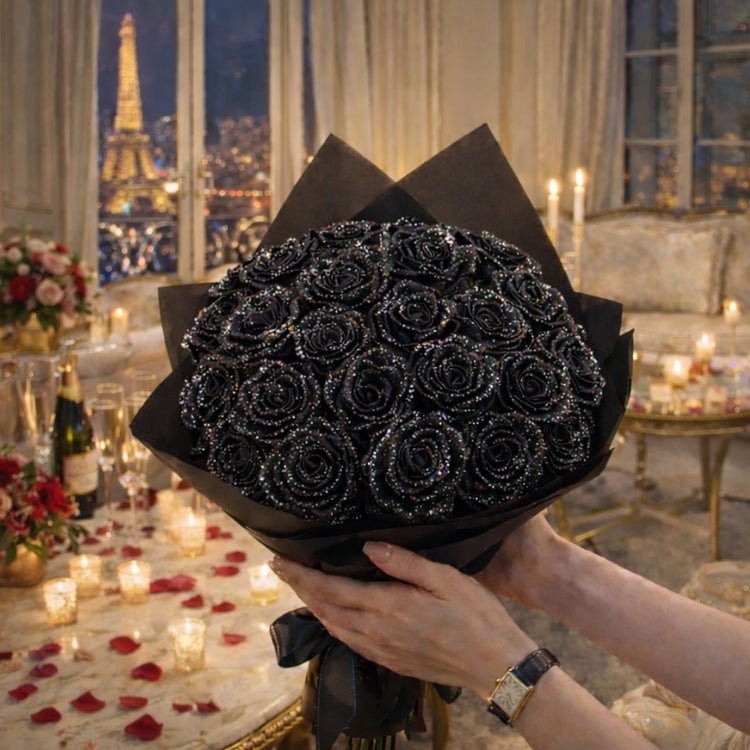 Cadeau met Glitter Rozen – Losse Roos of Boeket in Elegante Cadeaudoos