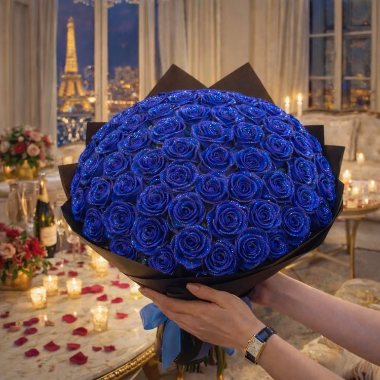 Cadeau met Glitter Rozen – Losse Roos of Boeket in Elegante Cadeaudoos