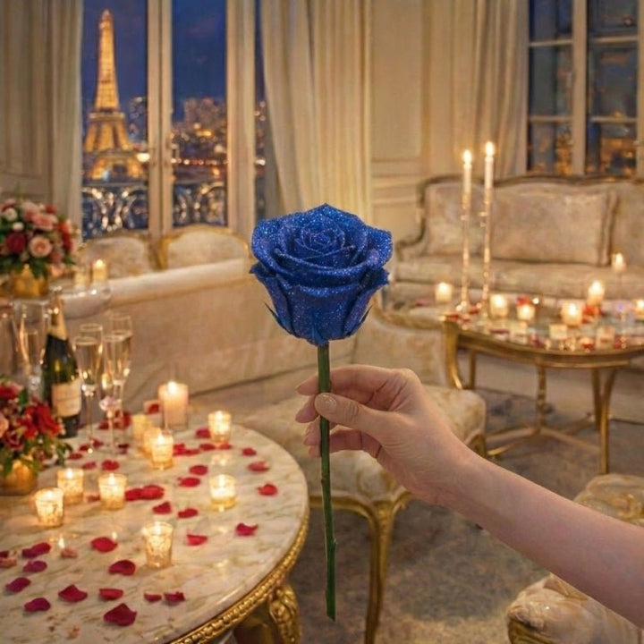 Cadeau met Glitter Rozen – Losse Roos of Boeket in Elegante Cadeaudoos