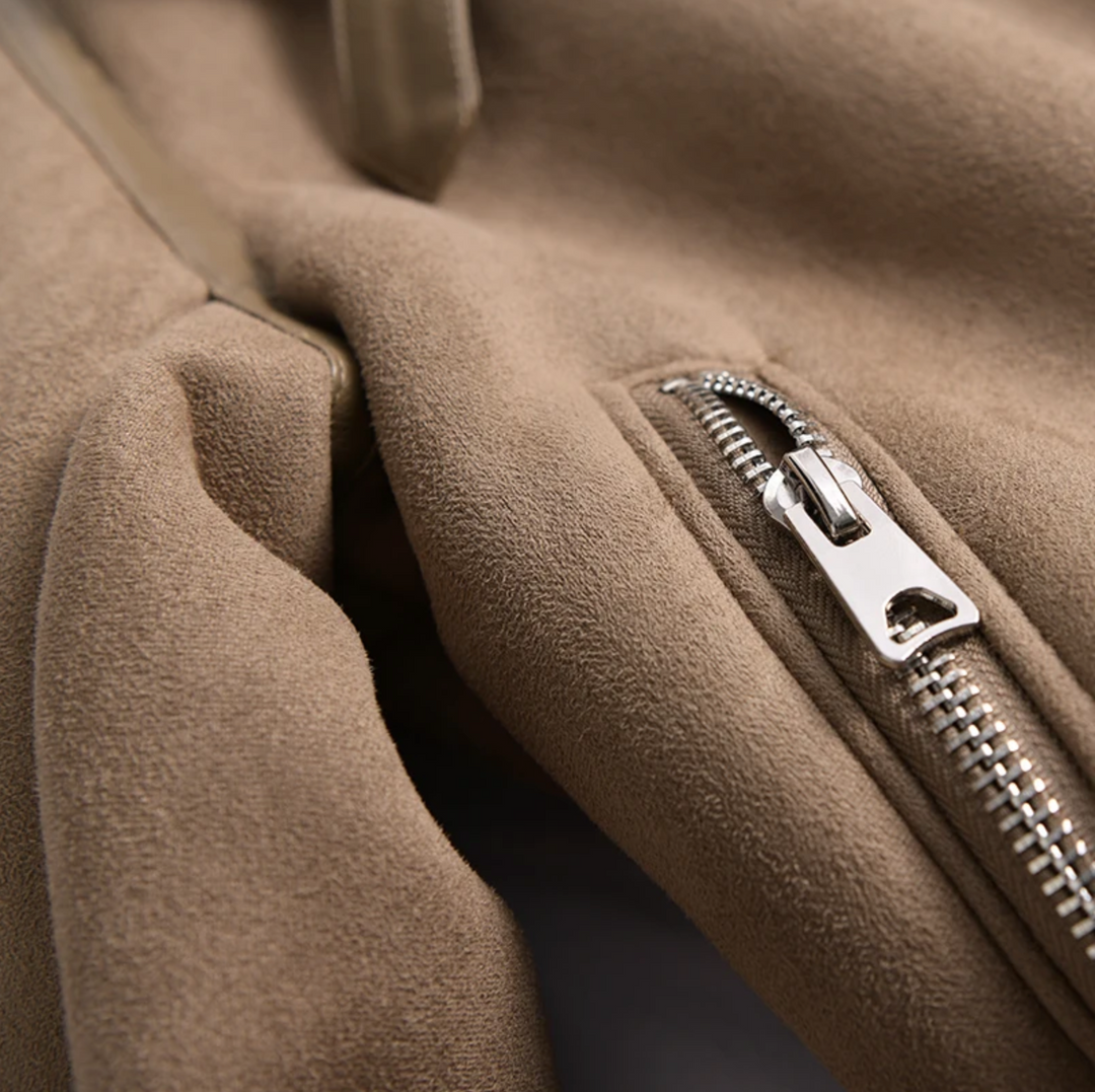 Dames sherpa bomberjack van fleece met rits – Amira
