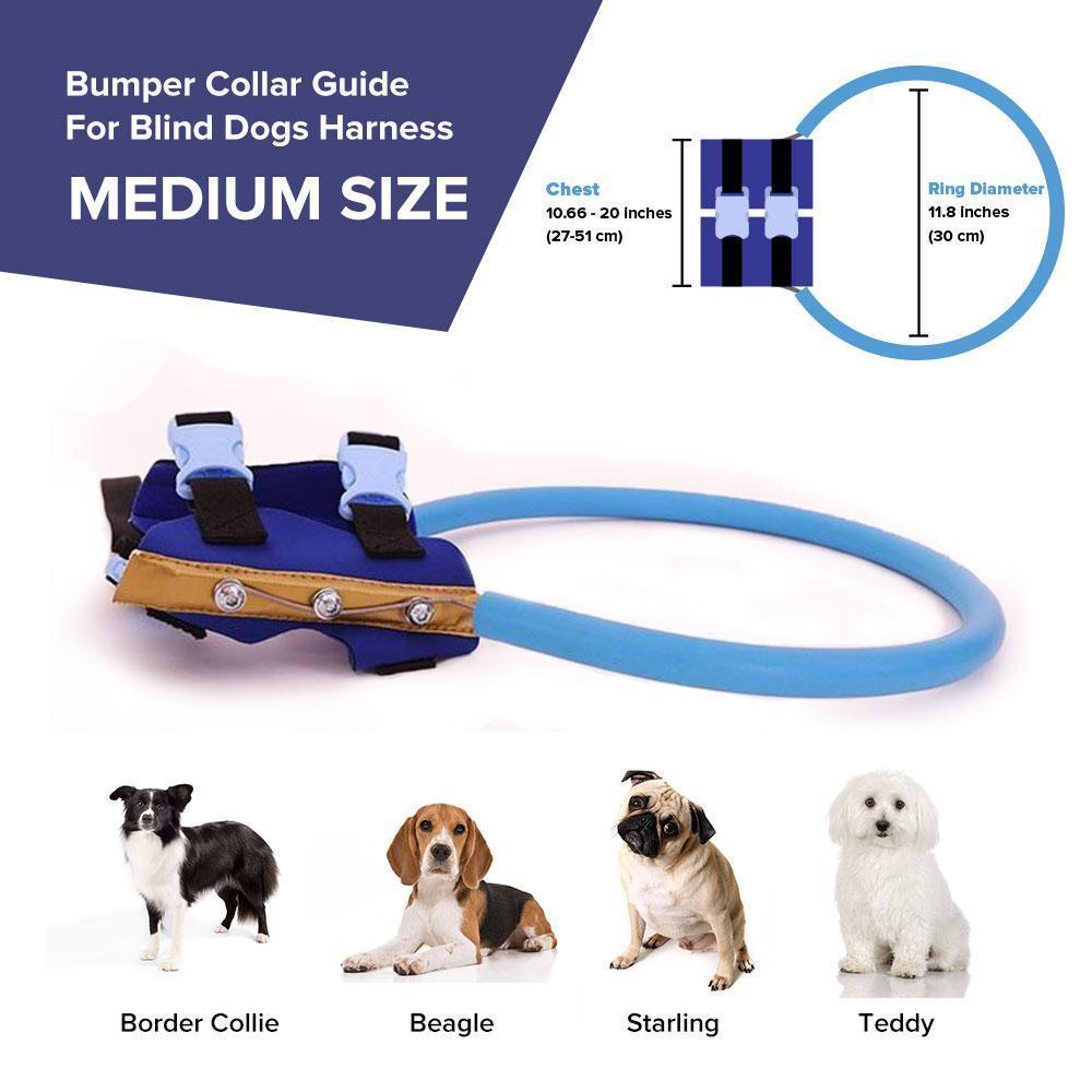 Beschermende bumperhalsband met harnas, loophulp voor blinde honden