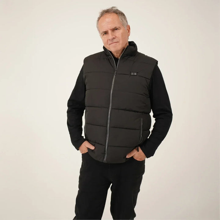 Verwarmde bodywarmer heren met drie warmtestanden