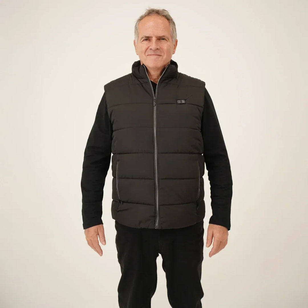 Verwarmde bodywarmer heren met drie warmtestanden