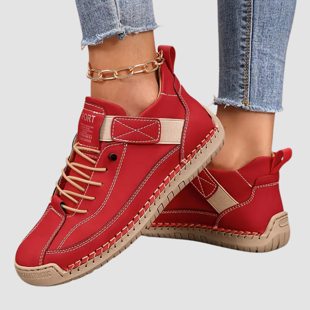 Comfortabele Lichtgewicht en Ademend Leren Sneakers voor Dames