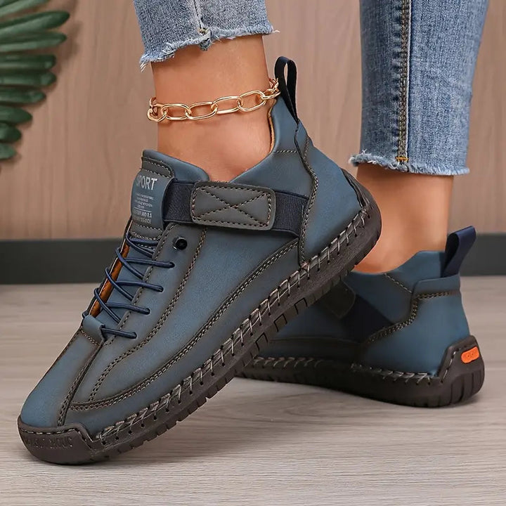 Comfortabele Lichtgewicht en Ademend Leren Sneakers voor Dames