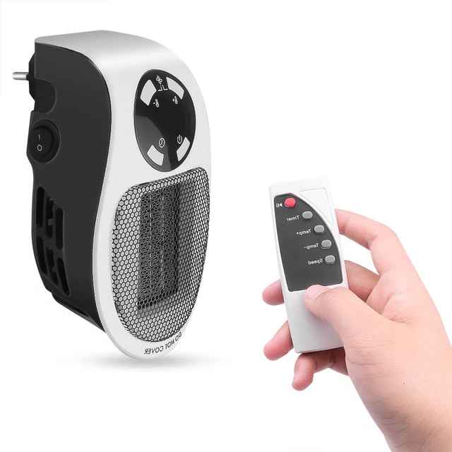 Stille minikachel met afstandsbediening, thermostaat en timer