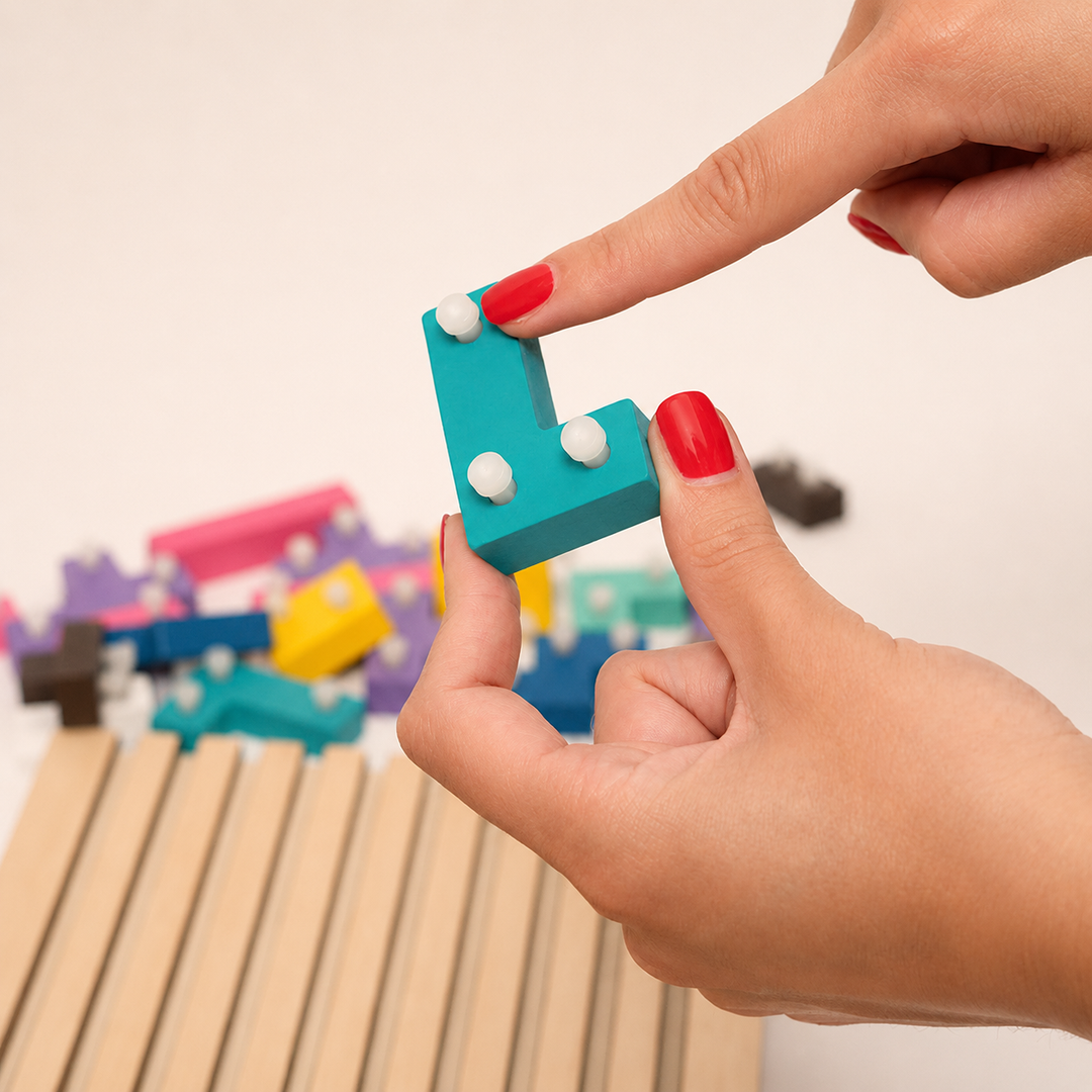 Montessori Tetris-stapelpuzzel van hout – leerspeelgoed