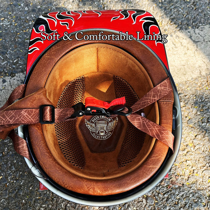 Motorhelm in vintage stijl met geïntegreerd zonnevizier