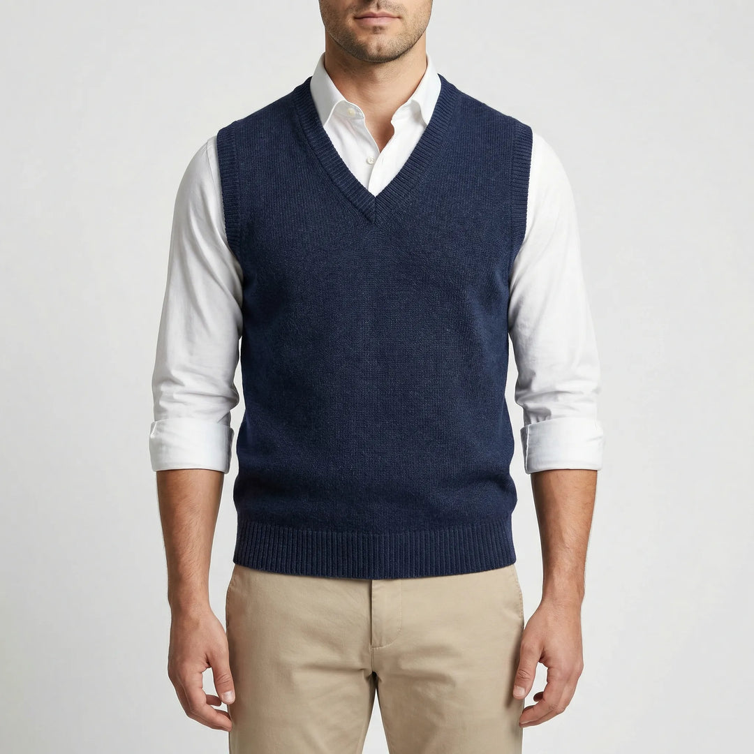 Mouwloze heren gilet met V-hals - Donnie