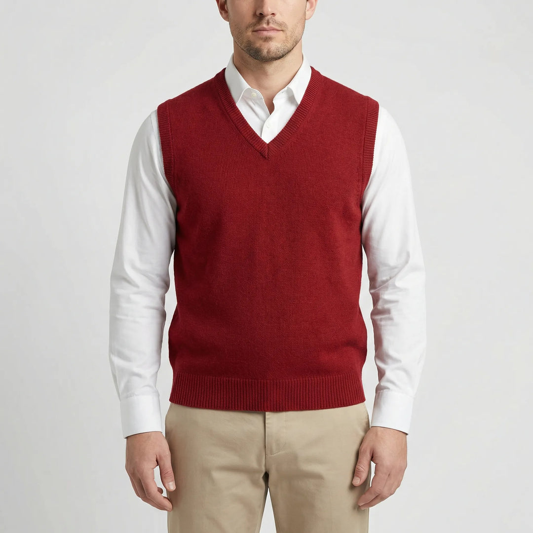 Mouwloze heren gilet met V-hals - Donnie